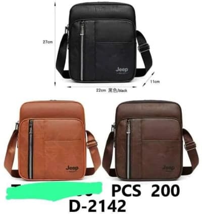 Jeep Buluo men's PU leather crossbody shoulder bag.