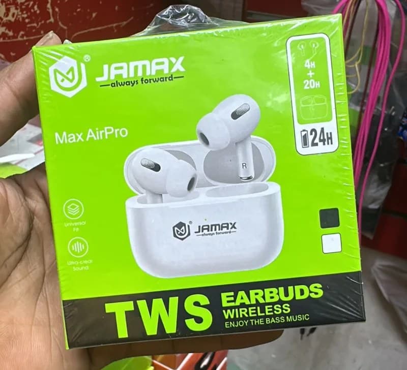 Jamax Max AirPro TWS wireless earbuds.